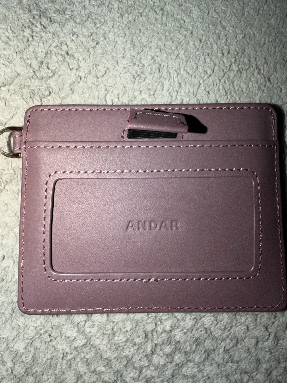 Andar Denner Plum Leather Card Holder Wristlet